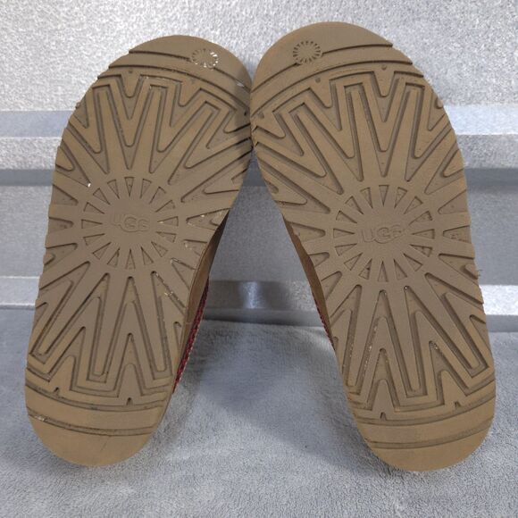 UGG Tan Slippers with Red Accent - Picture 12 of 12